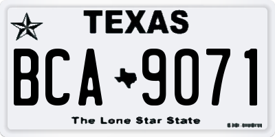 TX license plate BCA9071