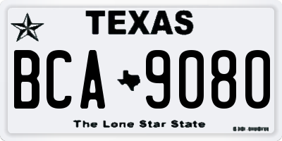 TX license plate BCA9080