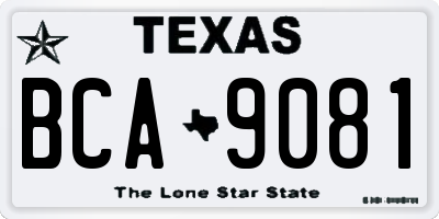 TX license plate BCA9081