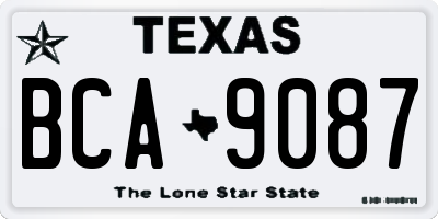 TX license plate BCA9087