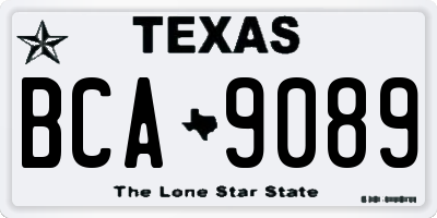 TX license plate BCA9089