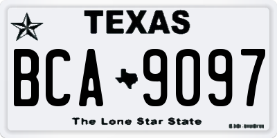 TX license plate BCA9097