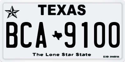 TX license plate BCA9100