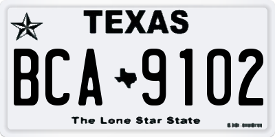 TX license plate BCA9102