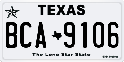 TX license plate BCA9106