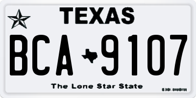 TX license plate BCA9107
