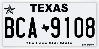 TX license plate BCA9108