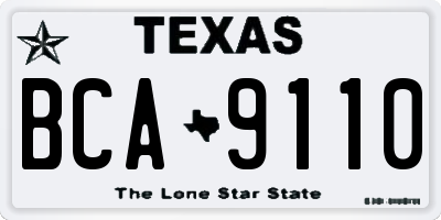 TX license plate BCA9110