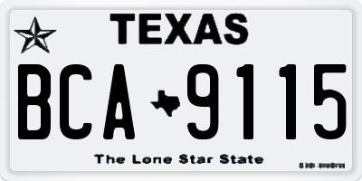 TX license plate BCA9115