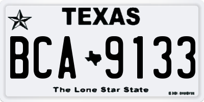 TX license plate BCA9133