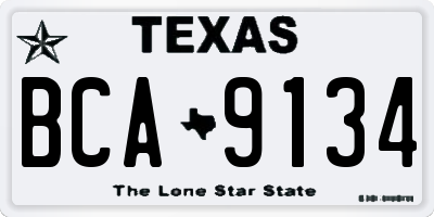 TX license plate BCA9134
