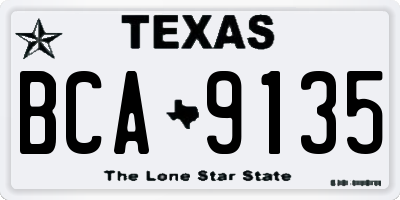TX license plate BCA9135