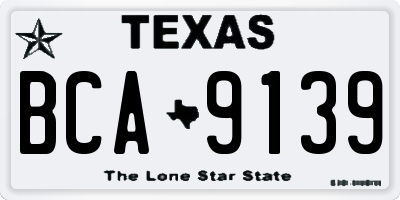 TX license plate BCA9139