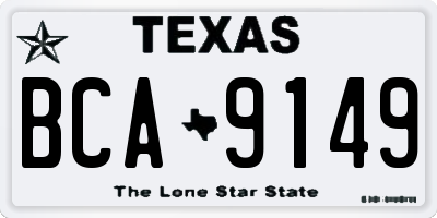 TX license plate BCA9149