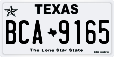 TX license plate BCA9165