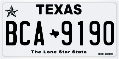 TX license plate BCA9190