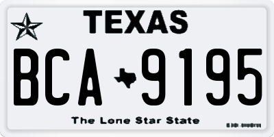 TX license plate BCA9195
