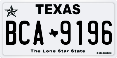 TX license plate BCA9196