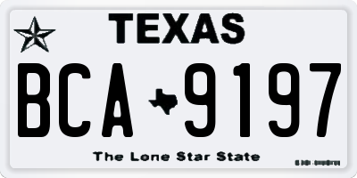TX license plate BCA9197