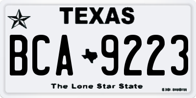 TX license plate BCA9223