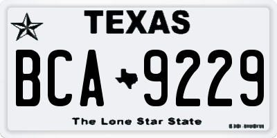 TX license plate BCA9229