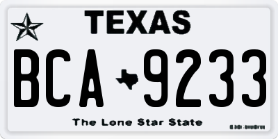 TX license plate BCA9233