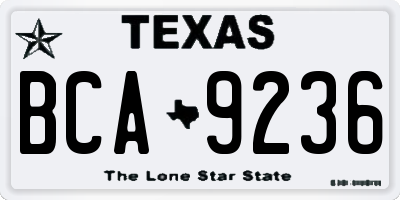 TX license plate BCA9236