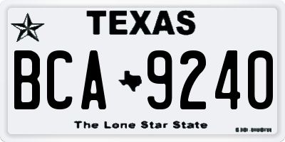 TX license plate BCA9240