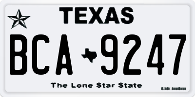 TX license plate BCA9247