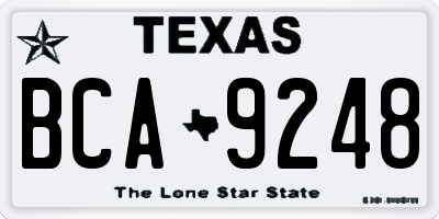 TX license plate BCA9248