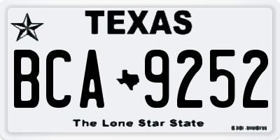 TX license plate BCA9252