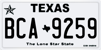 TX license plate BCA9259