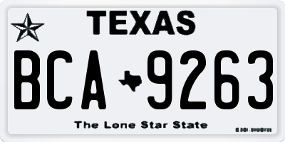 TX license plate BCA9263