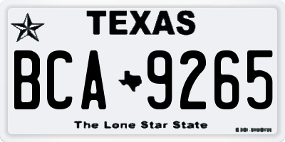 TX license plate BCA9265