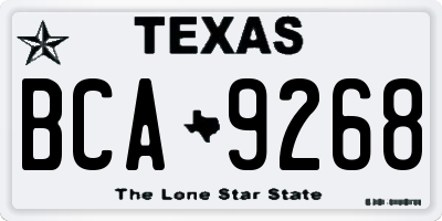TX license plate BCA9268