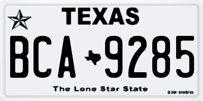 TX license plate BCA9285