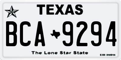 TX license plate BCA9294