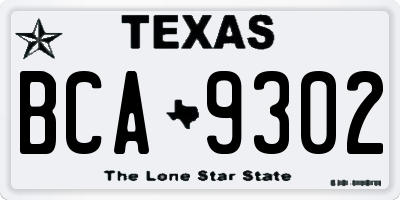 TX license plate BCA9302