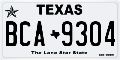 TX license plate BCA9304