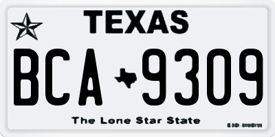 TX license plate BCA9309