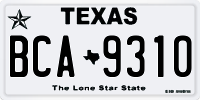 TX license plate BCA9310