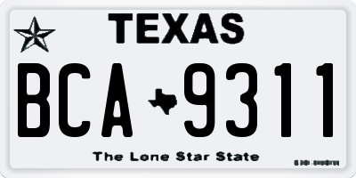 TX license plate BCA9311