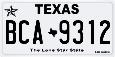 TX license plate BCA9312