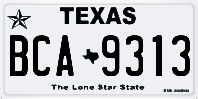 TX license plate BCA9313