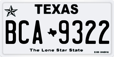 TX license plate BCA9322