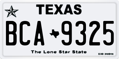 TX license plate BCA9325
