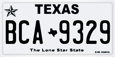 TX license plate BCA9329