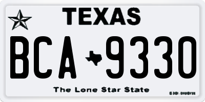 TX license plate BCA9330