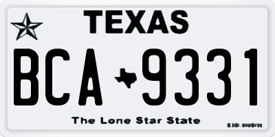 TX license plate BCA9331