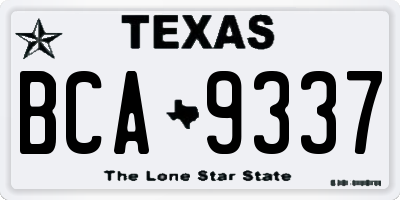 TX license plate BCA9337